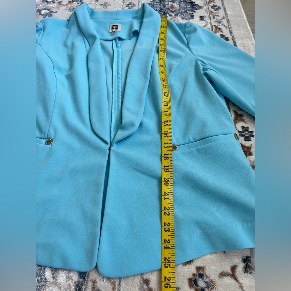 Anne Klein Sky Blue Jacket with Gold Accent size L - Picture 10 of 14